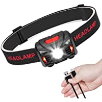Los mejores  - Linkax Linterna Frontal LED USB Recargable Linterna de Cabeza Alta Potencia Luz Frontal Lampára de Cabeza con 5 Modos…